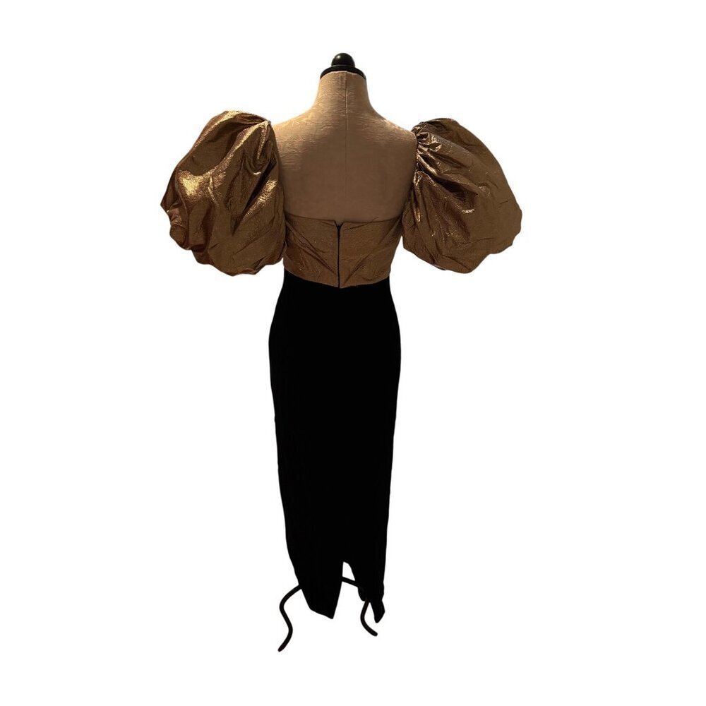 Cattiva By Maya Jornot Womens Party Dress Size 8 Black Velvet Puff Vintage - Picture 2 of 8